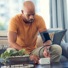 man taking his blood pressure