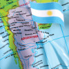 map of South American with Agentina flag