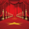 Red Carpet with Gold Star Red Curtains Awards