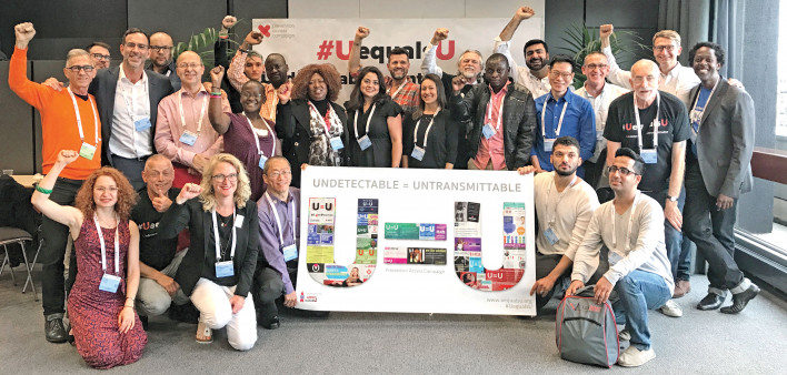 U=U support at a 2017 AIDS conference in Paris