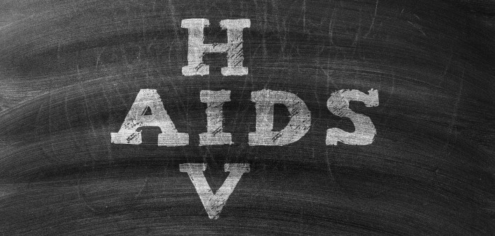 HIV AIDS written on blackboard