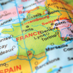 printed map showing France