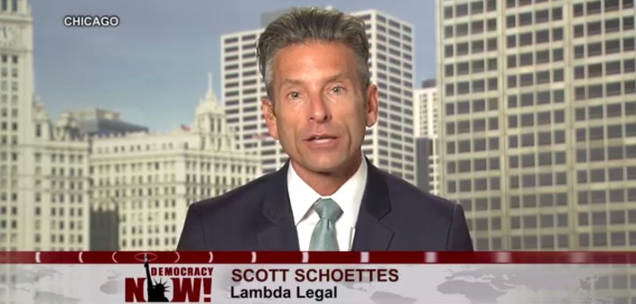 Former PACHA member Scott Schoettes during Democracy Now! interview. 