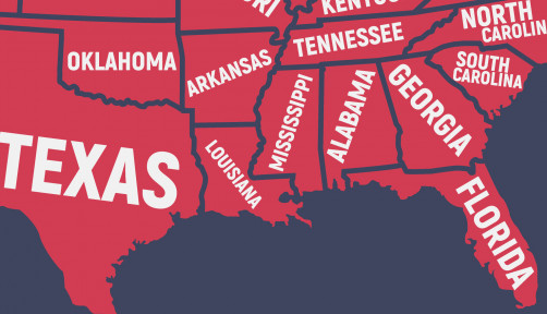 United States of America map with state names